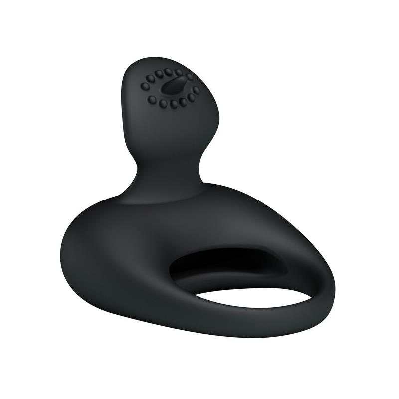 Pretty Love Anillo Vibrador Tonguo Negro - Imagen 4