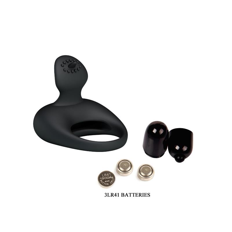 Pretty Love Anillo Vibrador Tonguo Negro - Imagen 7