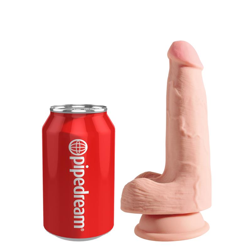 3D Dildo Triple Densidad con Testículos Plus 5 Natural - Imagen 3