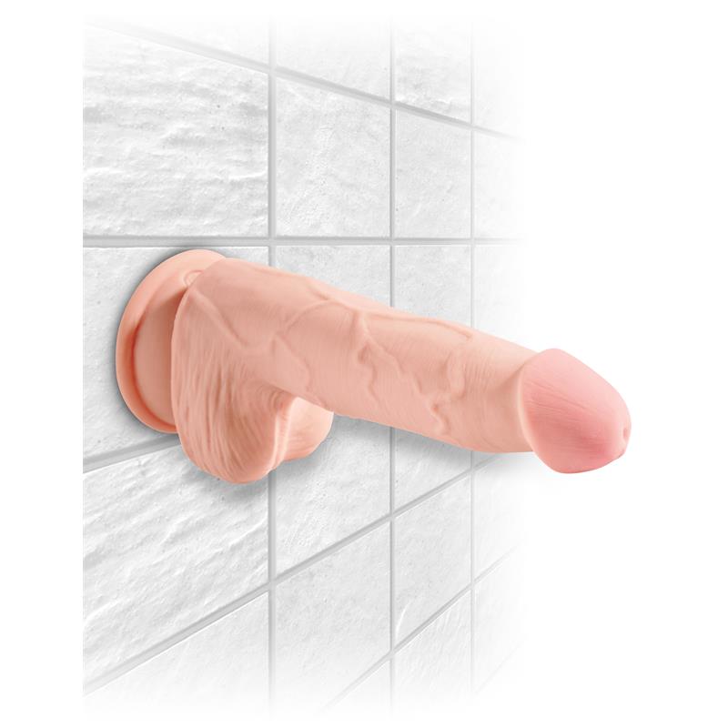 3D Dildo Triple Densidad con Testículos Plus 5 Natural - Imagen 4