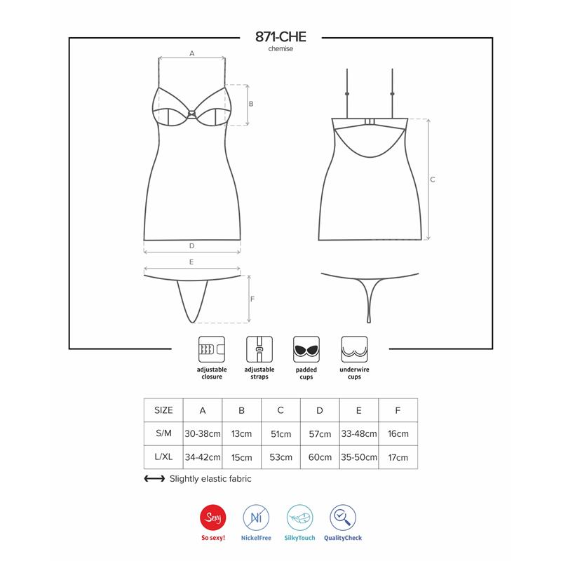 871-CHE-2 Chemise y Tanga Color Blanco - Imagen 5