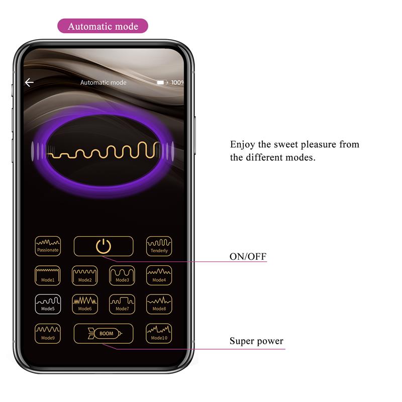 Abner Huevo Vibrador con App Lila - Imagen 12