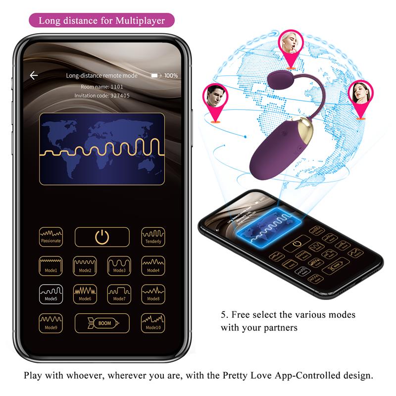 Abner Huevo Vibrador con App Lila - Imagen 17