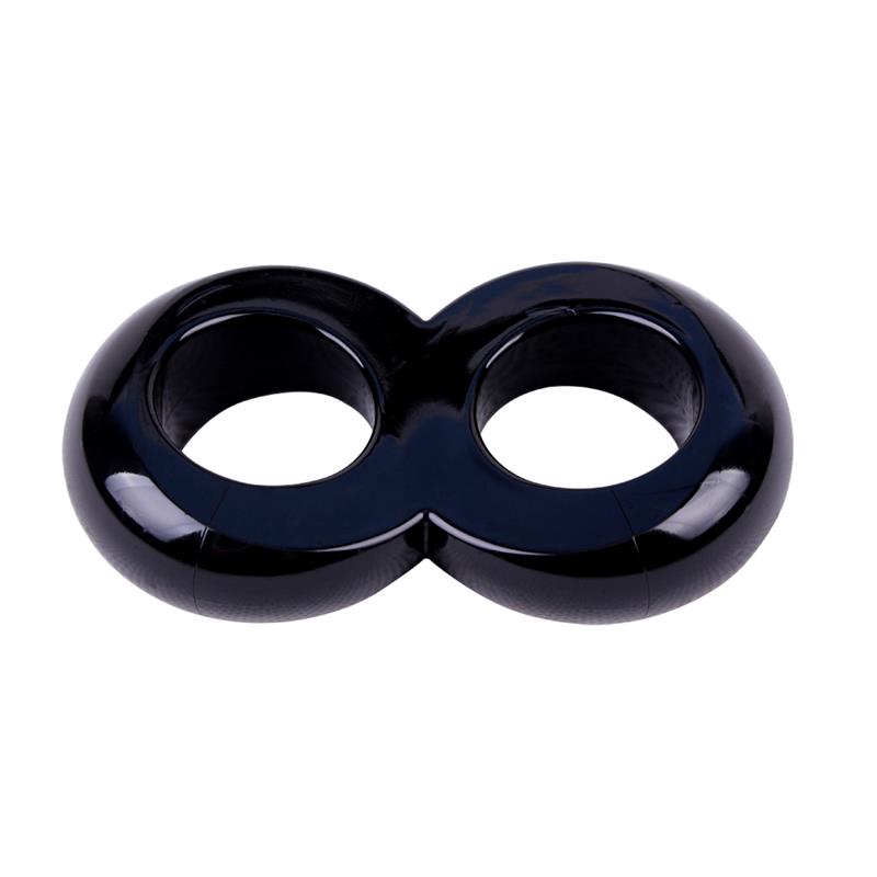 Anillo para el Pene Doble Duo Cock 8 Negro - Imagen 6