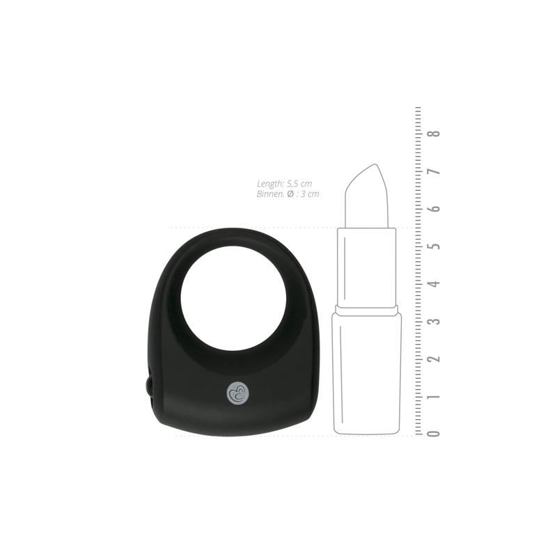 Anillo para Pene con Vibración Silicona - Negro - Imagen 4