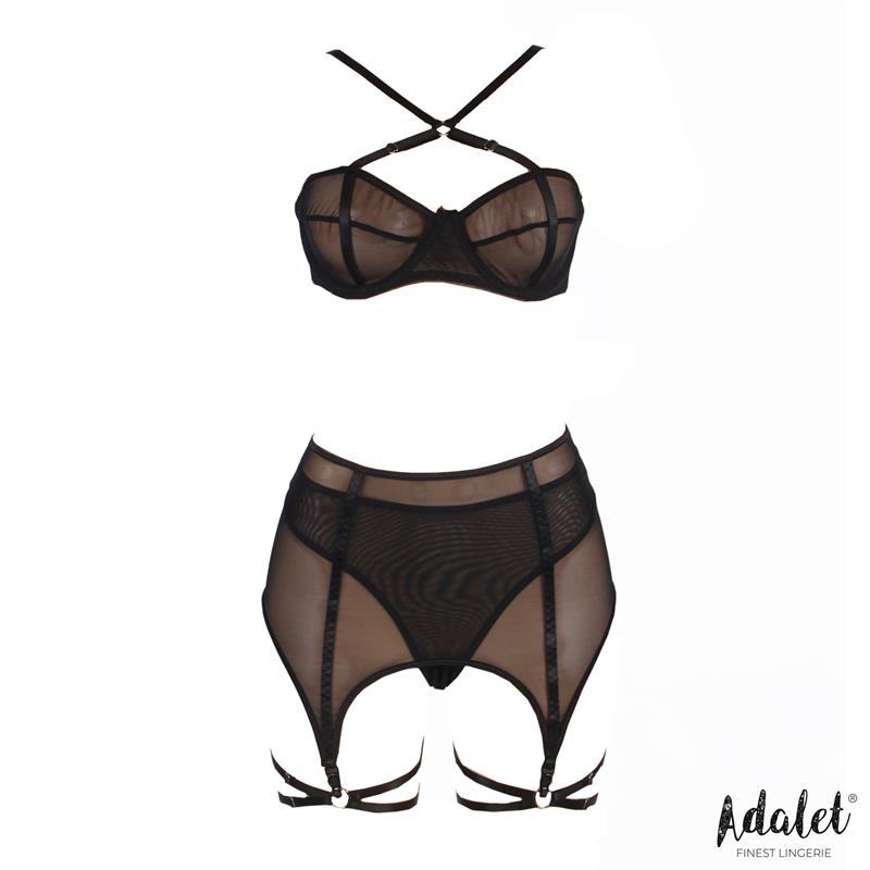 Aria Set Sujetador, Tanga, Ligero y Ligas - Imagen 3