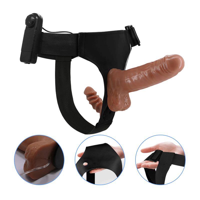 Arnés con Dildo Doble Retractil con Vibración - Imagen 10