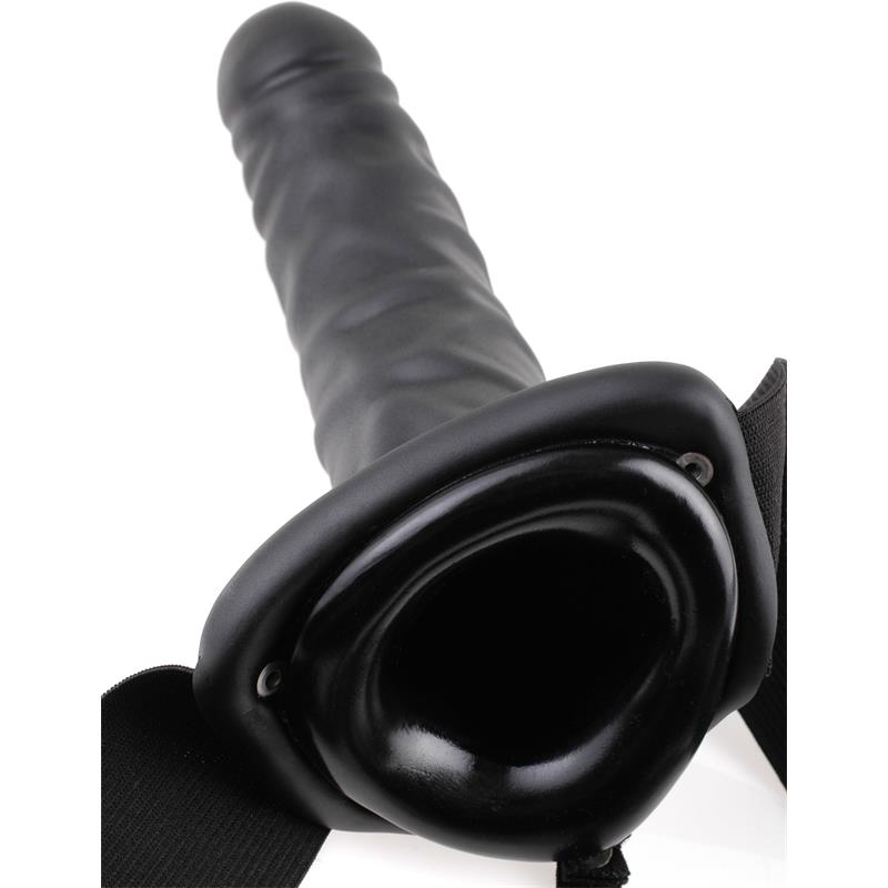 Arnés con Dildo Hueco y Vibración 8 Negro - Imagen 4