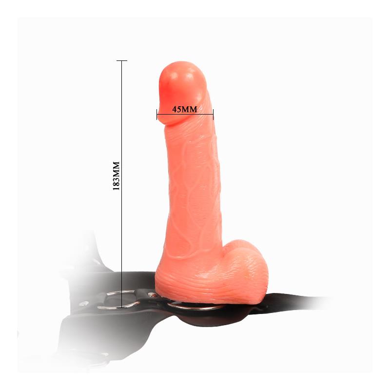 Arnés con Dildo y Testículos Natural 18,3 cm - Imagen 5