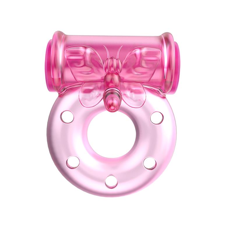 Baile Anillo Vibrador con Preservativo Color Rosa - Imagen 2
