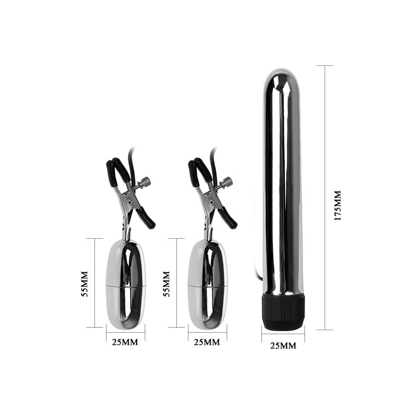 Baile Set Bala Vibrador y Pinzas para Pezones con Vibración Turbo - Imagen 6