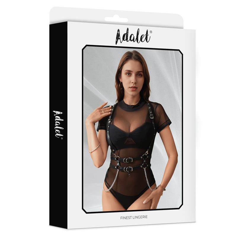 Brenda Arnés para Pecho Cuero Vegano con Cadenas Talla Única - Imagen 3