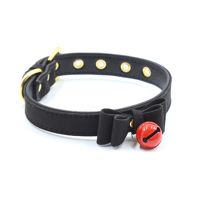 Collar con Lazo y Cascabel 44 cm Negro/Rojo - Imagen 2
