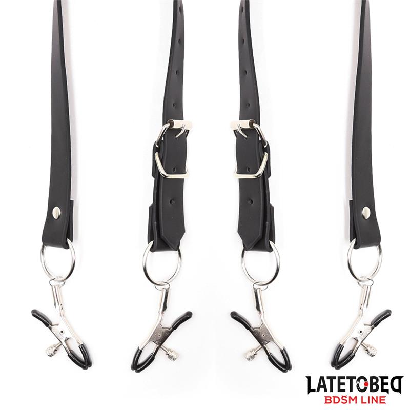 Correas de Bondage para Piernas con Pinzas para Clítoris - Imagen 7