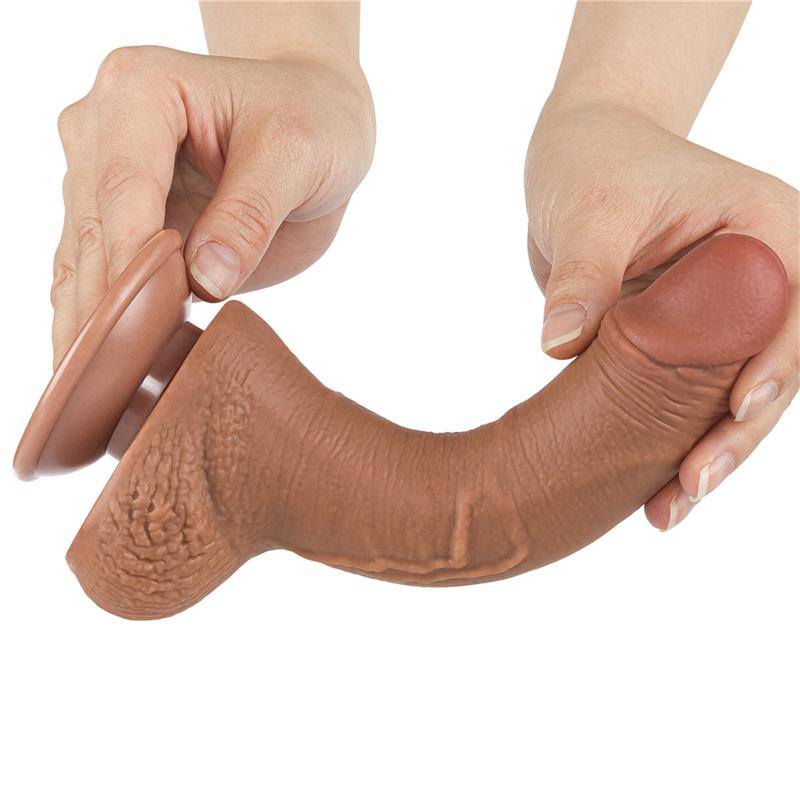 Dildo con Piel Retractil 7.5 Bronceado - Imagen 2