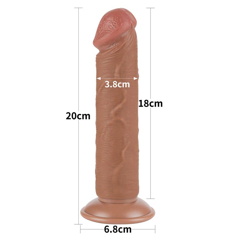Dildo con Piel Retractil 8 Bronceado - Imagen 11