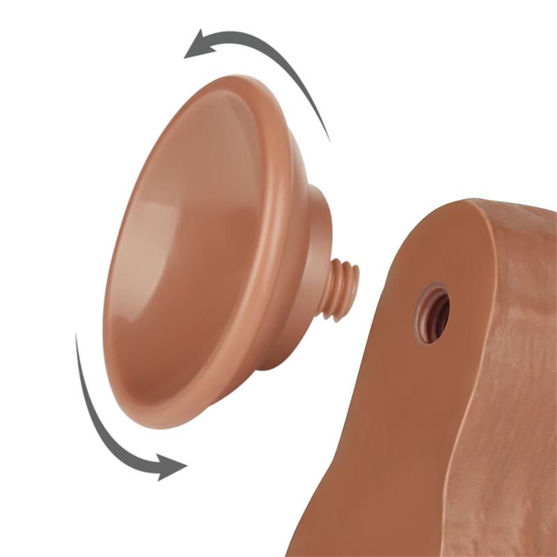 Dildo con Piel Retractil 8.5 Bronceado - Imagen 5
