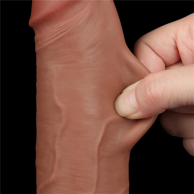 Dildo con Piel Retractil 8.5 Bronceado - Imagen 8