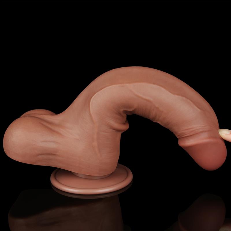 Dildo con Piel Retractil 8.5 Bronceado - Imagen 9