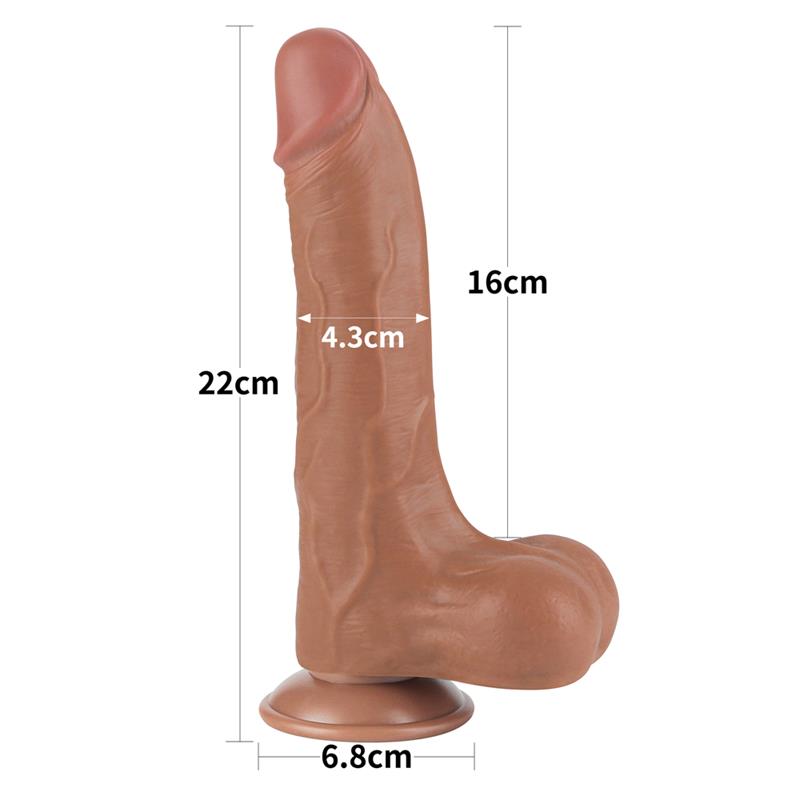 Dildo con Piel Retractil 8.5 Bronceado - Imagen 10