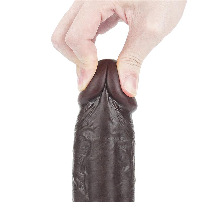 Dildo con Piel Retractil 9 Negro - Imagen 8