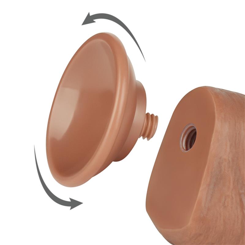 Dildo con Piel Retractil Skin 8 Bronceado - Imagen 5