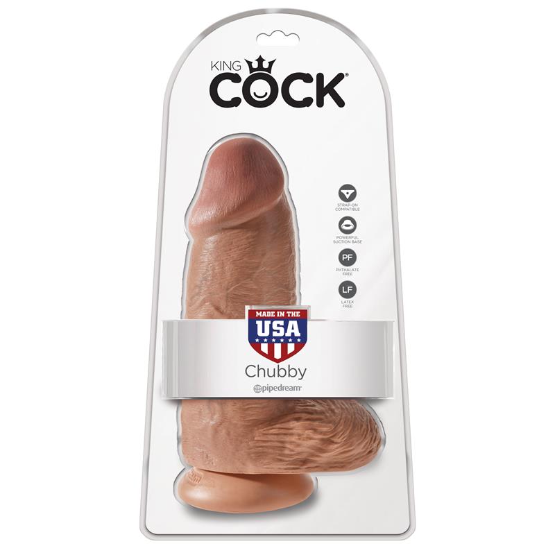 Dildo con Testículos 9 Chubby Bronceado - Imagen 2