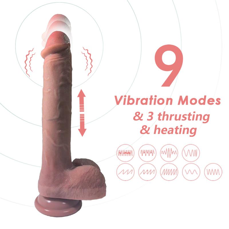 Dildo con vibración, Thrusting y Calor - Imagen 5