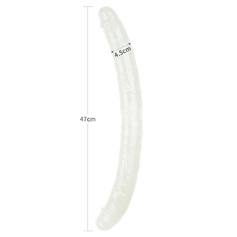 Dildo Doble Lumino Luz Azul 18.5 - Imagen 8
