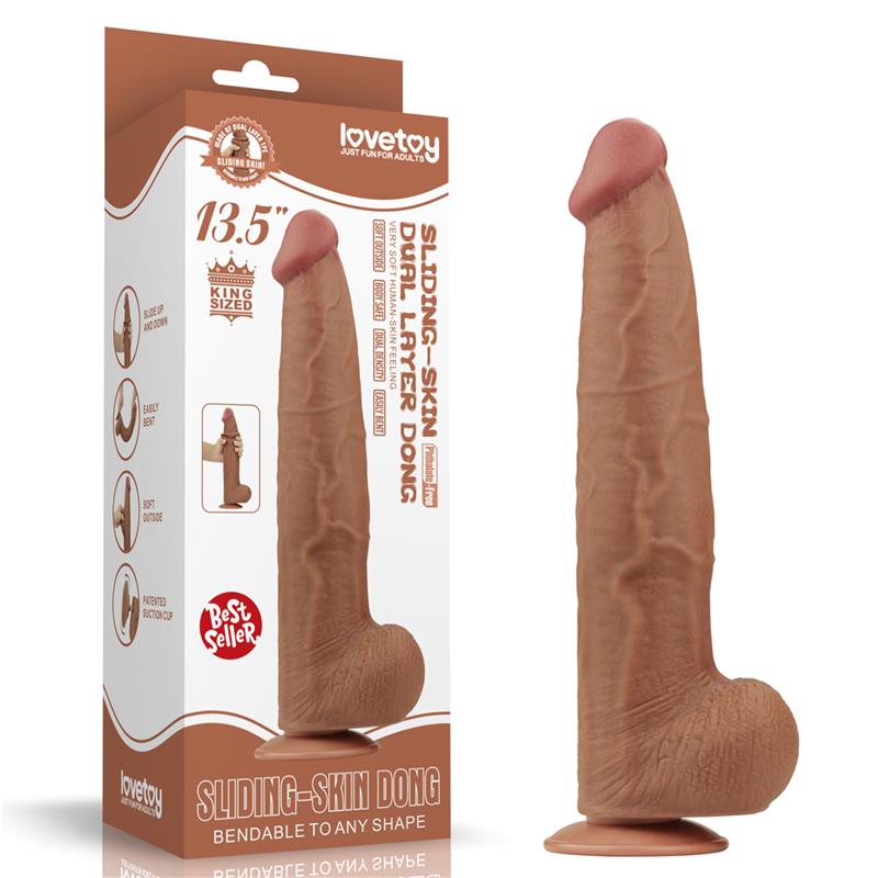 Dildo Dual Density Piel Deslizante Retractil 13.5 - Imagen 14
