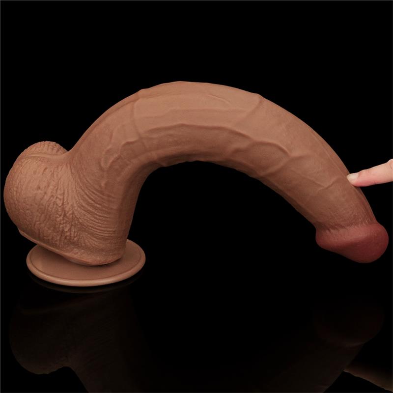 Dildo Dual Density Piel Deslizante Retractil 13.5 - Imagen 4