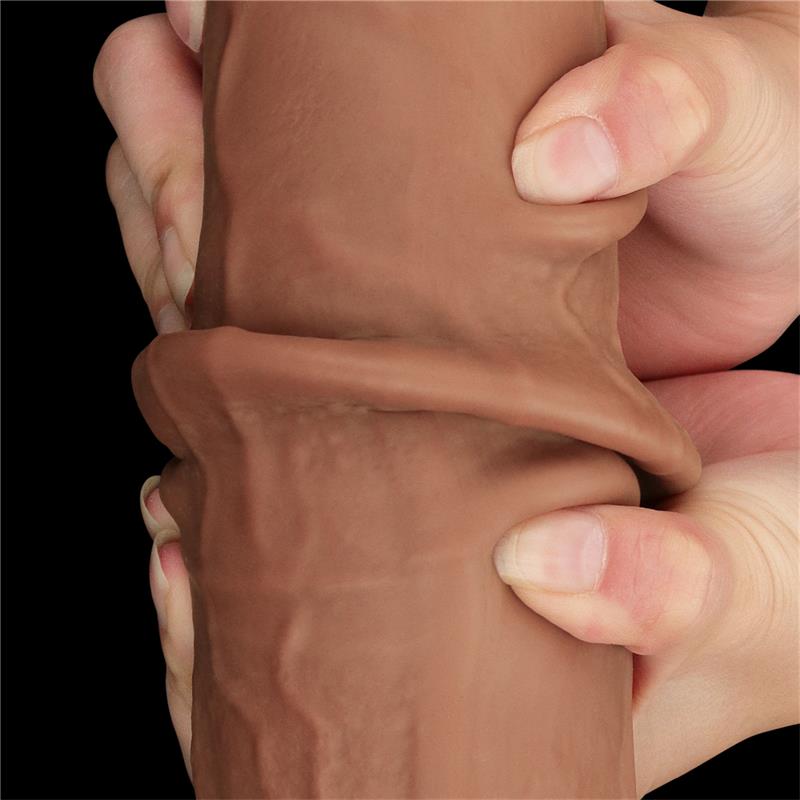 Dildo Dual Density Piel Deslizante Retractil 13.5 - Imagen 6