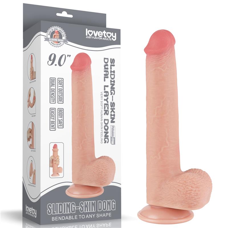 Dildo Dual Density Piel Deslizante Retractil 9 - Imagen 12