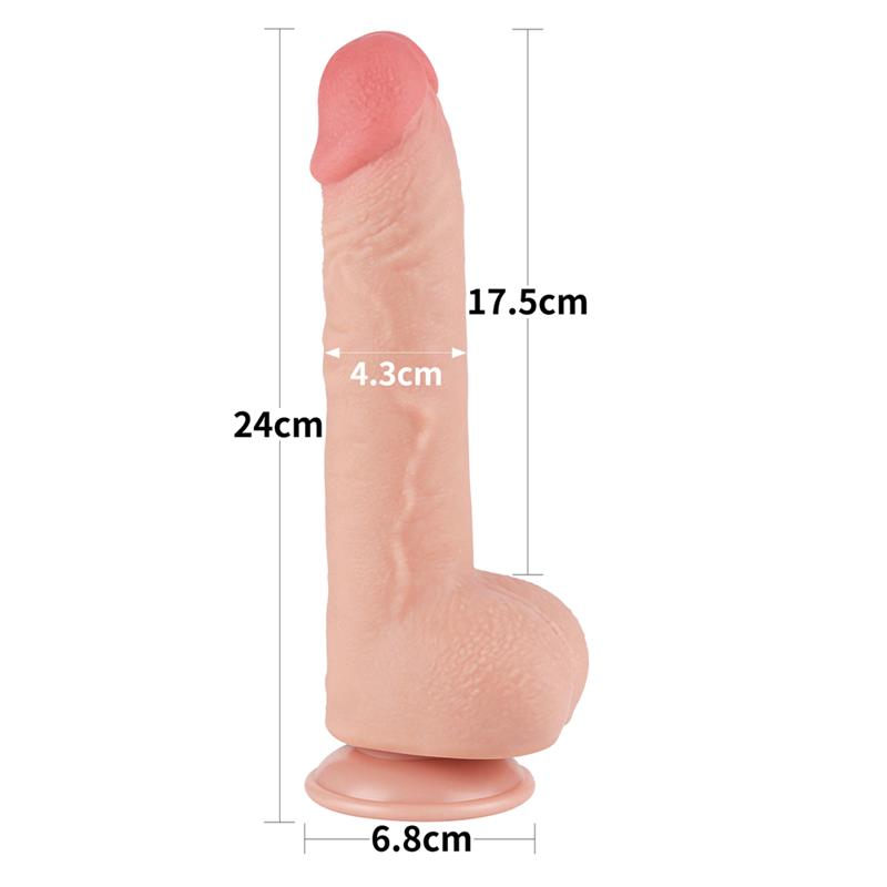 Dildo Dual Density Piel Deslizante Retractil 9.5 - Imagen 11