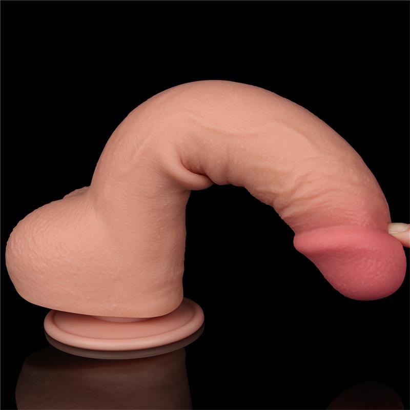 Dildo Dual Density Piel Deslizante Retractil 9.5 - Imagen 4