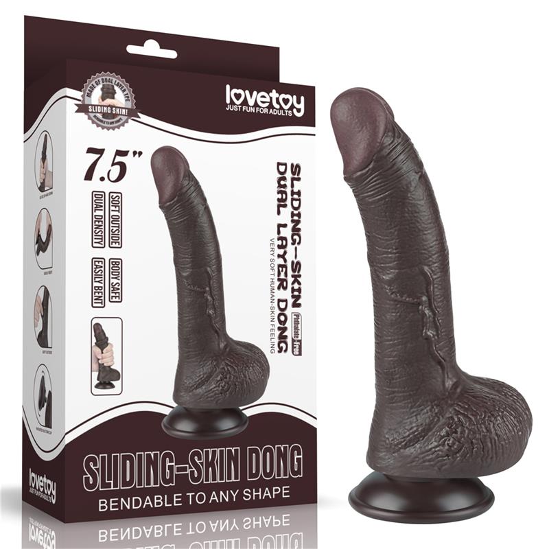 Dildo Dual Layer Piel Deslizante Retractil 7.5 - Imagen 12