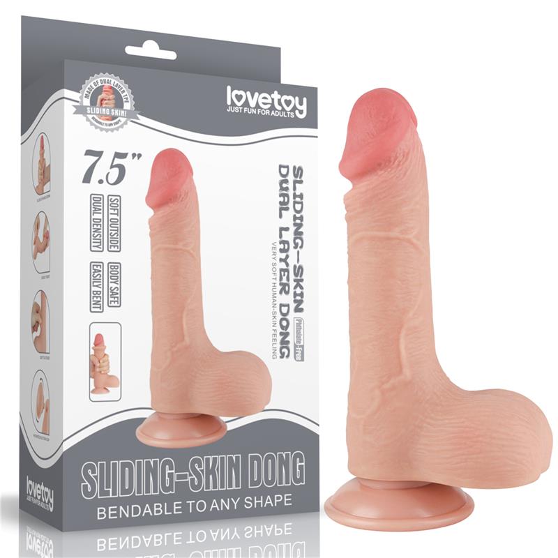 Dildo Dual Layer Piel Deslizante Retractil 7.5 - Imagen 13