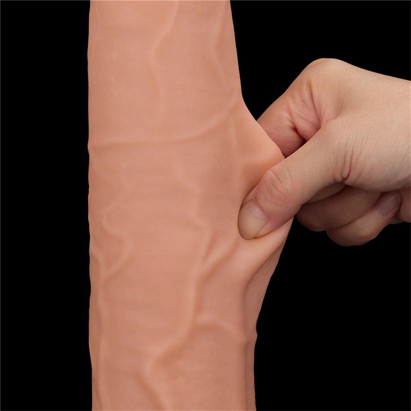 Dildo Dual Layer Piel Retractil 13.5 - Imagen 3