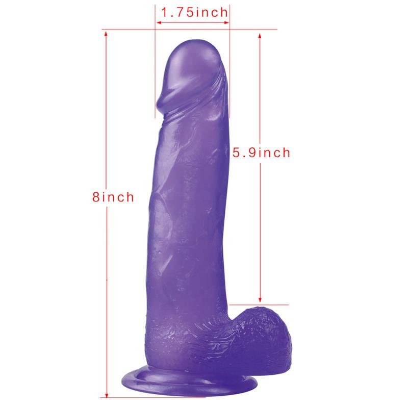 Dildo Jelly Studs 8 Púrpura - Imagen 6