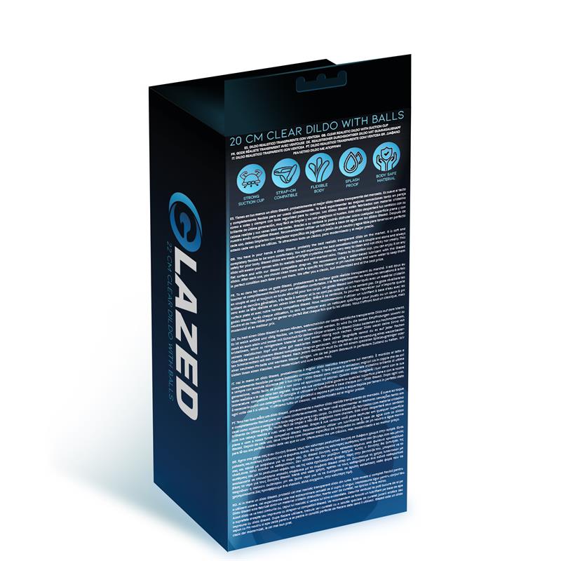 Dildo Realista con Testículos Material Cristalino 20 cm - Imagen 3