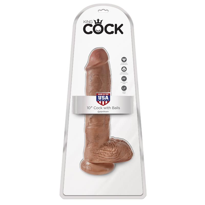 Dildo Reaslista con Testículos 10 Bronceado - Imagen 2