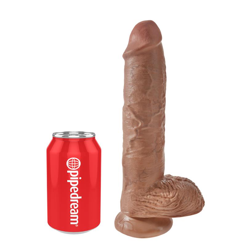 Dildo Reaslista con Testículos 10 Bronceado - Imagen 3