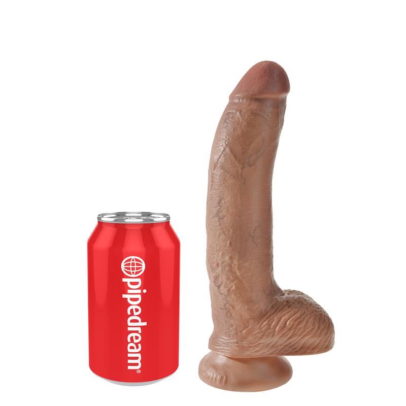 Dildo Reaslista con Testículos 9 Bronceado - Imagen 3