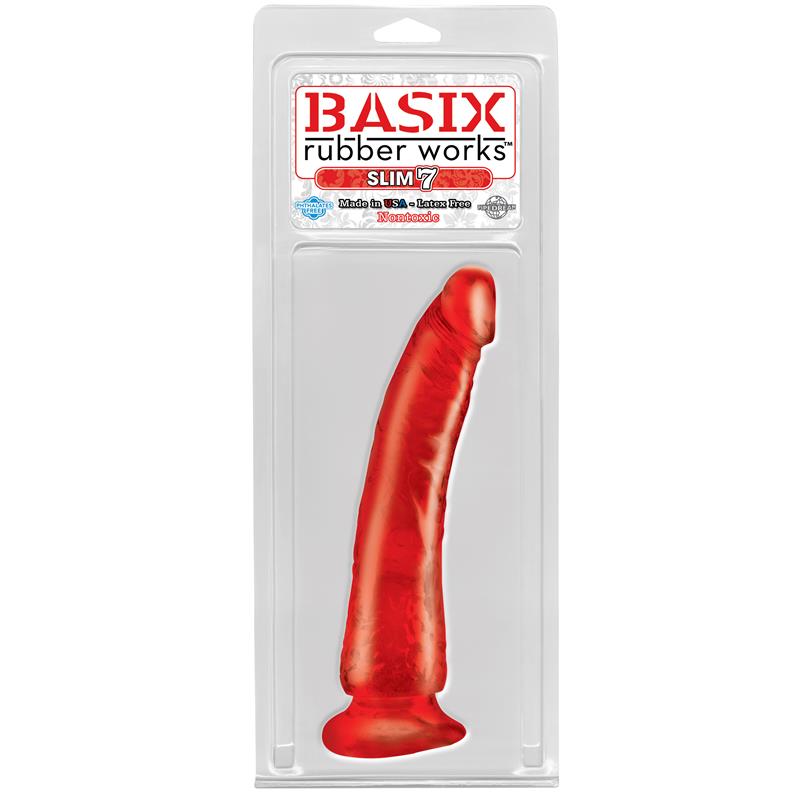 Dildo Slim 17,78 cm Rojo - Imagen 2