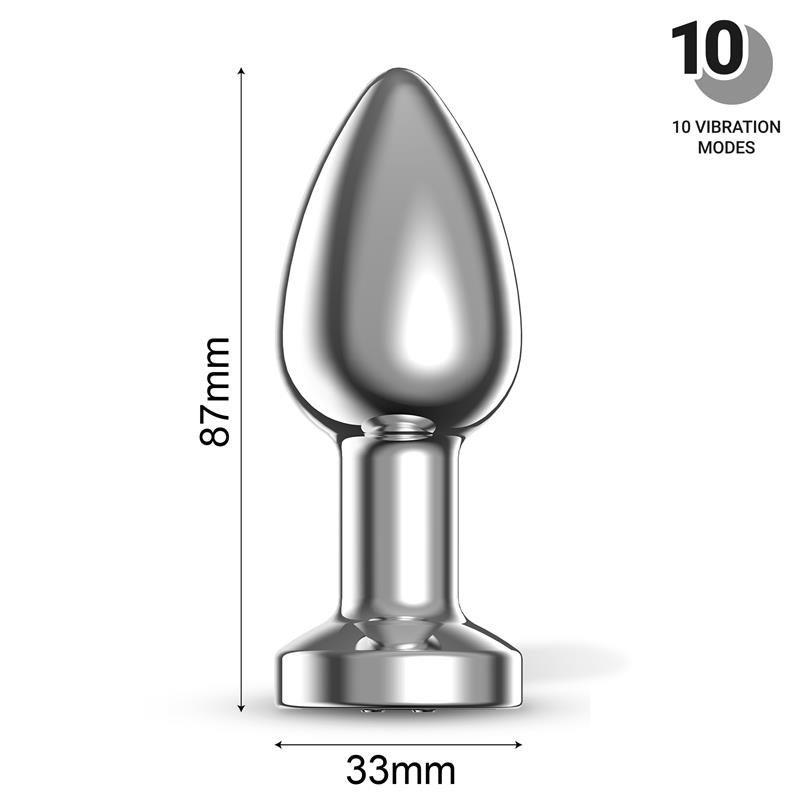 Dimpor Plug Anal Cromado con Vibración USB Magnético Talla M - Imagen 11