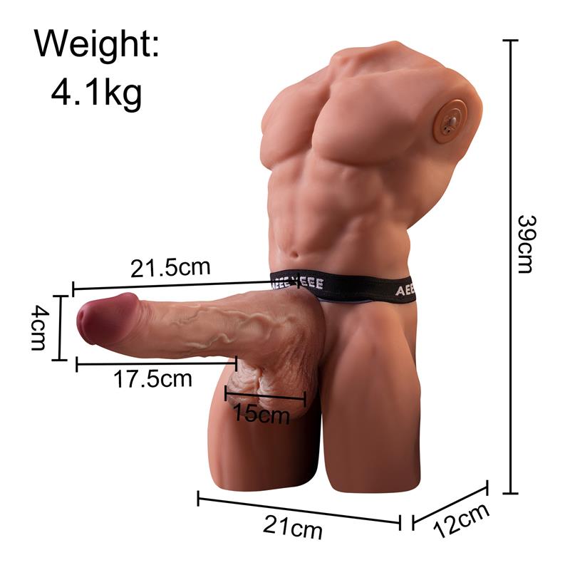 Ely Torso con Dildo Desmontable, Thrusting y APP 4.1 kg - Imagen 12