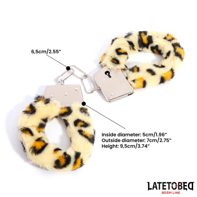 Esposas de Metal Furry con Pelo Animal Print Leopardo - Imagen 13