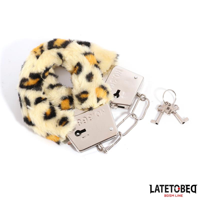 Esposas de Metal Furry con Pelo Animal Print Leopardo - Imagen 9