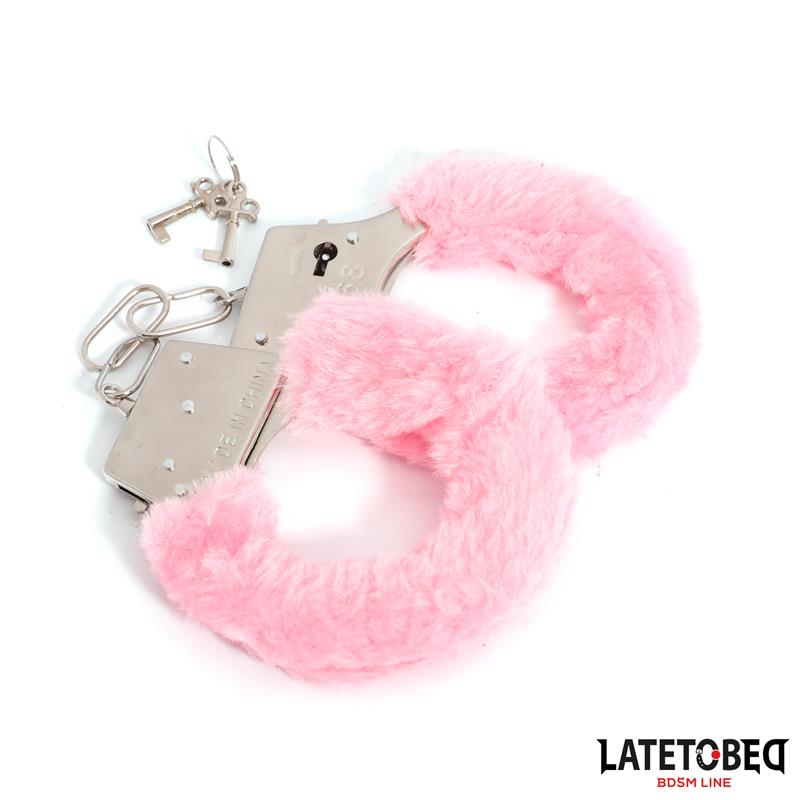 Esposas de Metal Furry con Pelo Rosa - Imagen 5
