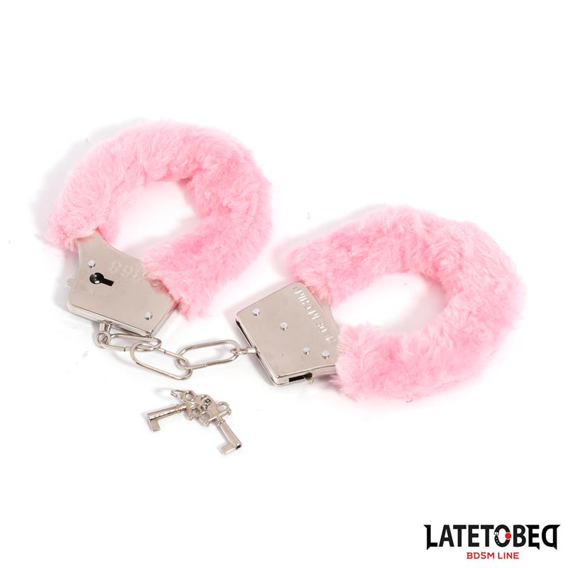 Esposas de Metal Furry con Pelo Rosa - Imagen 6